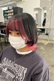 🌺来店2回目以降の方🌺オシャレデザインカラー(インナー、裾カラー)🌺ダブルカラー＋トリートメント(ブリーチ込み)