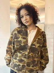 カット、ケアツイストスパイラルパーマ(髪の毛肩上)、トリートメント