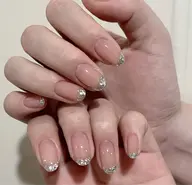 キラキラガラスフレンチネイル「ジェルオフ無料」