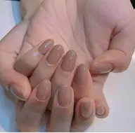 オフなし❤️ワンカラー/クリアベースチークネイル/ラメ/ラメグラデーション