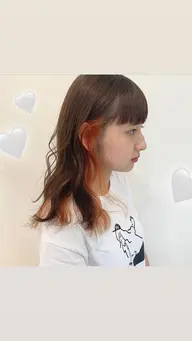 🍭インナーカラー🍭(インナー部分ブリーチ＋全体カラー)