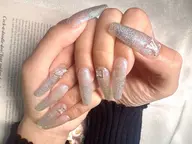 【チップ長さ出し10本】(オフ無し)ワンカラーor ラメグラデーション