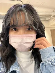 前髪カット+コテ巻きスタイリング込