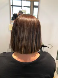 渋川/前橋/吉岡  カット+明るい白髪染め+ナチュラルハイライト+トリートメント