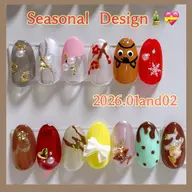 バレンタインにも💝ワンカラー+選べる季節のデザイン🎍💝フットもOK(オフあり)