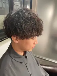 ☘️【最新技術パーマ】☘️メンズカット+波巻きパーマ(襟足まで巻く場合+3300円)