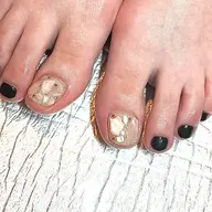 【フットネイル】ワンカラー＋親アート