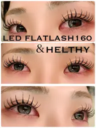 🌻アンドヘルシー🌻LEDフラットラッシュ140本装着後パーマ🫧オフ込み、仕上げコーティング込み🫧