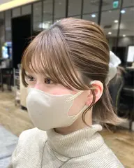 【短時間で可愛く❣️】⭐️似合わせ前髪カット✨＋✨韓国風透明感カラー✨➕💕極上トリートメント💕¥8000