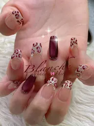 レオパードフレンチネイルオフなし5000円マグネットネイル