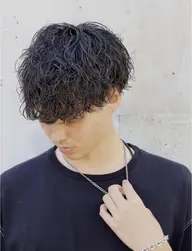 カット×波巻きパーマ