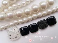 【ミニモ限定価格】フット◆ワンカラーorラメグラ➕大きいパーツ2個無料or2本埋め尽くし★カラー2色まで