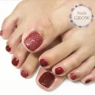 【オフ無】フットワンカラー(3色まで)　ラメでワンカラーも可能　ストーン10粒付き　ネイルケア付き