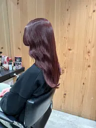 🍷ブリーチ無しボルドーカラー🍷➕髪質改善カット➕栄養たっぷりトリートメント➕クイックヘッドスパ🍯