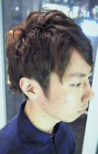 メンズカット+コスメパーマ+ナノスチ-ムTR¥7500【全体カラー込￥11500】【エリア最安値】