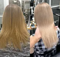 ハイトーンなのにサラツヤ目指すならこれ✨美髪矯正ストレート✨&ケアブリーチダブルカラー✨全体カットのミニモ特別クーポン