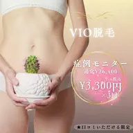 【先着10名】症例モニター/VIO脱毛3回体験/通常¥8,800×¥3,300×3回🉐