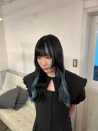 🌸インナー・ハイライトにオススメ🌸カラー+馴染ませカット+ナチュラルシールエクステ10本〜コース(本数追加可能)