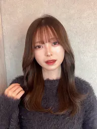 🍿前髪縮毛矯正+小顔カット+透明感カラー+1stepトリートメント+超音波アイロン🍿