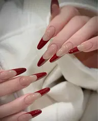 【チップ長さだし】フレンチネイル（ベース色あり）【初回ジェルオフ無料】