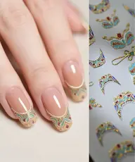 ラメグラデション+千種シール貼り放題+4つストーンサービス(ソフトジェルオフ無料)