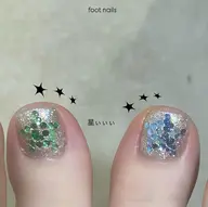 ミニモ限定🩵フットネイル🍀60minアートし放題【おまかせ、持ち込みok、パーツ付き】