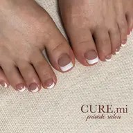 【フットバーチャルフレンチネイル】オフ無料/丁寧なケア/ベースグラデーション/フレンチネイル/保湿🌿