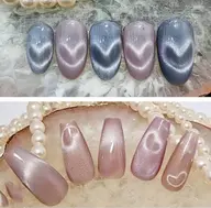 超人気!ハートマグネットワンカラー+韓国ワンホンパーツ付け放題(ケア、厚出し込み)新規自爪オフ無料