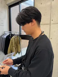 🩶メンズ韓国ヘア🩶 曲がる縮毛矯正+トレンドカット(フェザー/シースルー/センターパート/ウルフ/マッシュ)