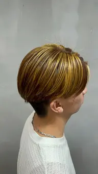 【メンズ限定】メッシュキャップハイライト×ワンカラー×カット×マイクロバブル