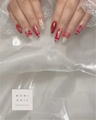 【長さ出し】オフなしデザイン🩵or持ち込みネイル 店内パーツ込み