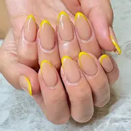 ベースカラー+細フレンチ☆ガラスフレンチ・ミラーフレンチもOK