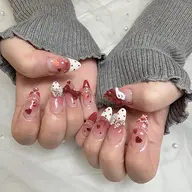 🍬10本チップ長さ出し🍬持ち込みデザイン、パーツ付け放題🩵(オフ込み)