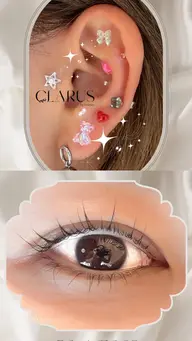 ラッシュリフト上と耳ツボジュエリー（片耳）の同時施術