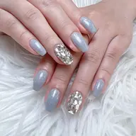 【自爪】おすすめデザイン【マグネットワンカラー+ 2本埋め尽くし】6,980円