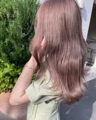 【ブリーチなしで透明感✨】ブリーチなしダブルカラー＋透明感カラー［グレージュ/ベージュ］＋超音波付きトリートメント🌙