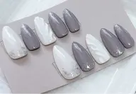 【迷ったらこれ！】冬ネイルシンプルアート両手4本＋カラー選び放題＋ドライケア持ち込みOK