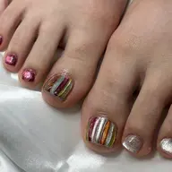 【フット】オフなし☆ワンカラー＋親指2本アート(持ち込み画像可)☆ご新規様限定