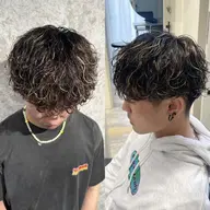 メンズカット＋特殊パーマ＋メッシュ/ハイライト[天神/大名/メンズブリーチ/メンズパーマ]