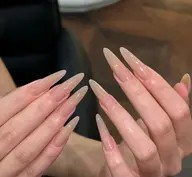 ハンド　チップ長さだし　ワンカラー/フラッシュネイル