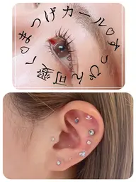 耳つぼジュエリー両耳20粒＋まつ毛カール