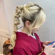 アップスタイル🎀お呼ばれアレンジ/編みおろし/シニヨン🌟金箔サービス🉑