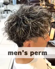 『初回のみ期間限定』men'sカット+特殊パーマ+メッシュ