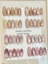 【オフ無し】手が結麗に見える!上品に煌めくピンク&ベージュのマグネット7,500円コース