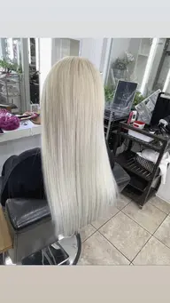 【ハイトーン】‪‪❤︎‬うる艶ブリーチ＋カラー＋最高級人毛シールエクステ50本＋内部補修トリートメント