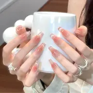 【長さだし込み】☆チークネイル+マグネット/ラメグラデ☆