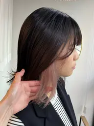 🩷インナーカラー(もみあげ部分のみ)＋全体カラー＋超音波トリートメント🩷