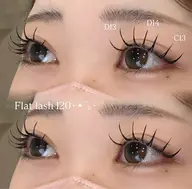 期間限定🎀✧︎*。【オフ別途】フラットラッシュ120本まで🖤束感コーティング付き︎✦︎︎︎.。