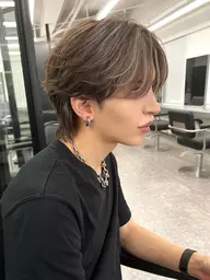 ✨️メンズウルフカット+メッシュカラーモデル（ブリーチ込）✨️