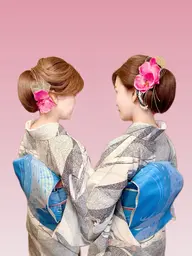 【着物で街ぶら👘プラン】ヘアセット×レンタル着物1泊×お着付けお茶会、参拝、舞台鑑賞などおでかけ小紋のお着物になります